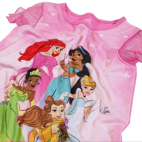 Disney Princess Kids' 2-pack Blue and Pink Nightgown 2T 4T - Picture 3 of 6